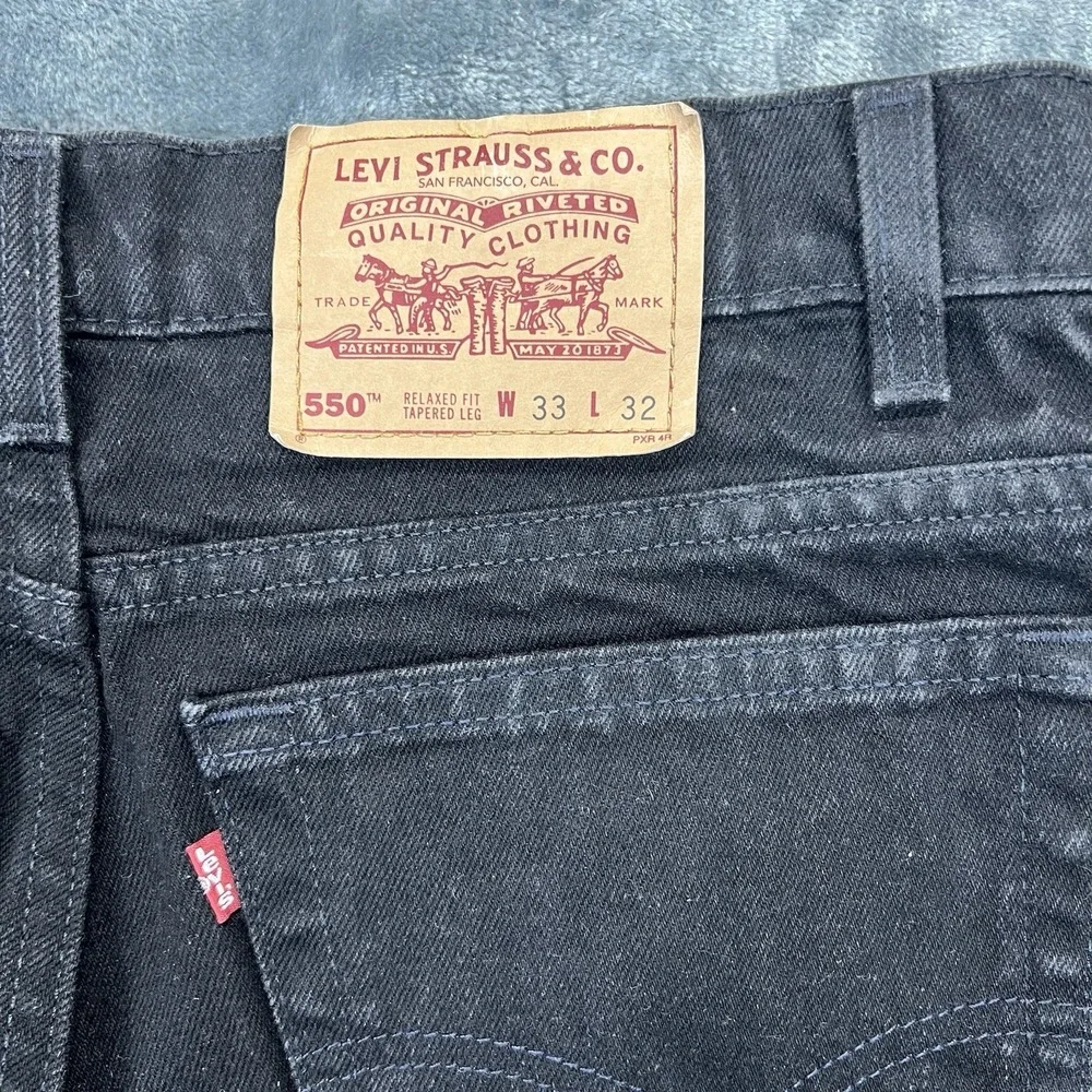 Vintage 1994 Black Levi's 550 Men's Jeans Relaxed Fit 33X32 USA Made 90s EUC Y2K